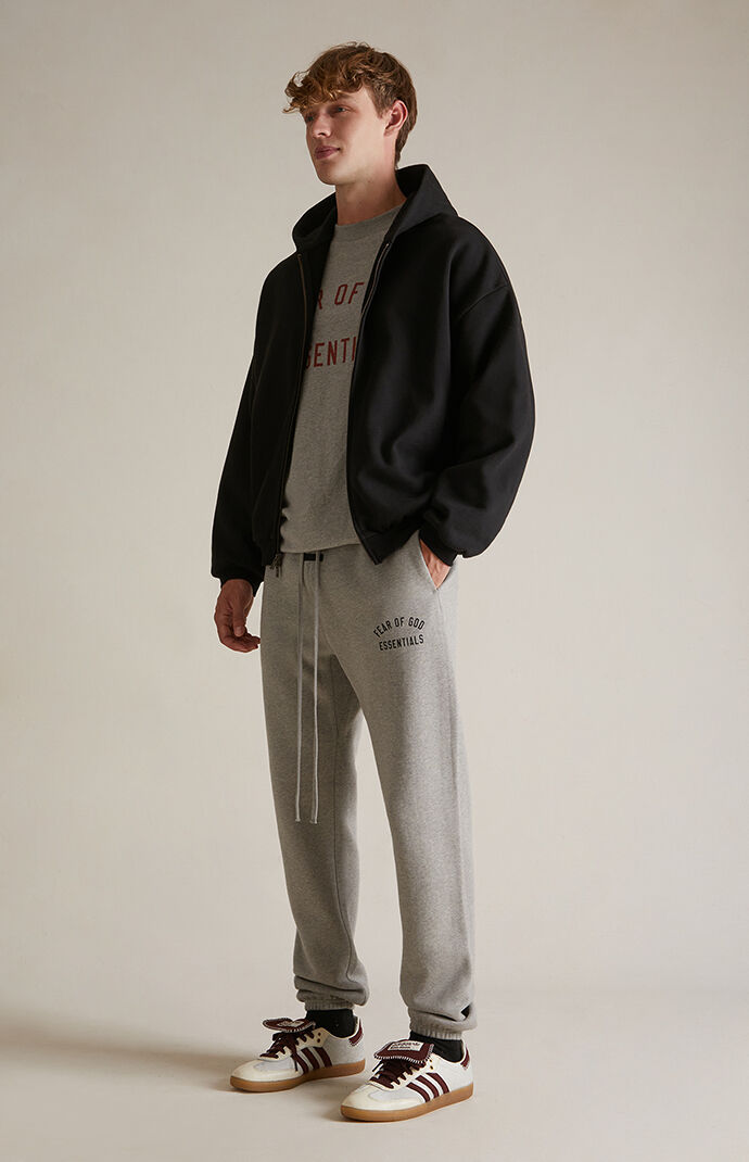 Fear of God Essentials Black Heavy Fleece Full Zip Hoodie
