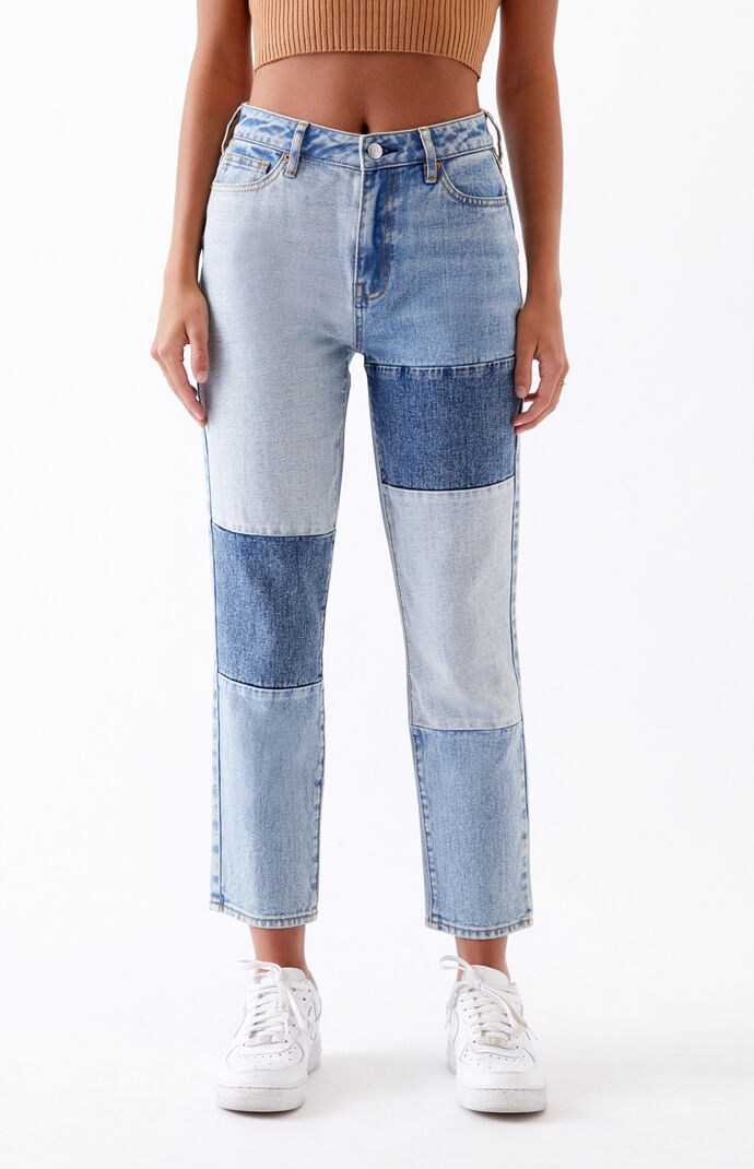 pacsun eco light blue distressed mom jeans