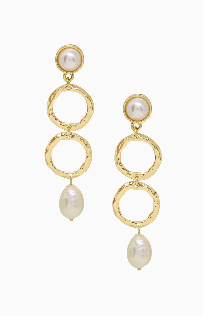 Textured Pearl Drop Earrings