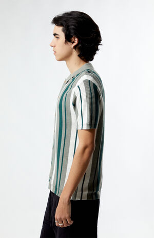 Green Button Down Polo Shirt image number 3