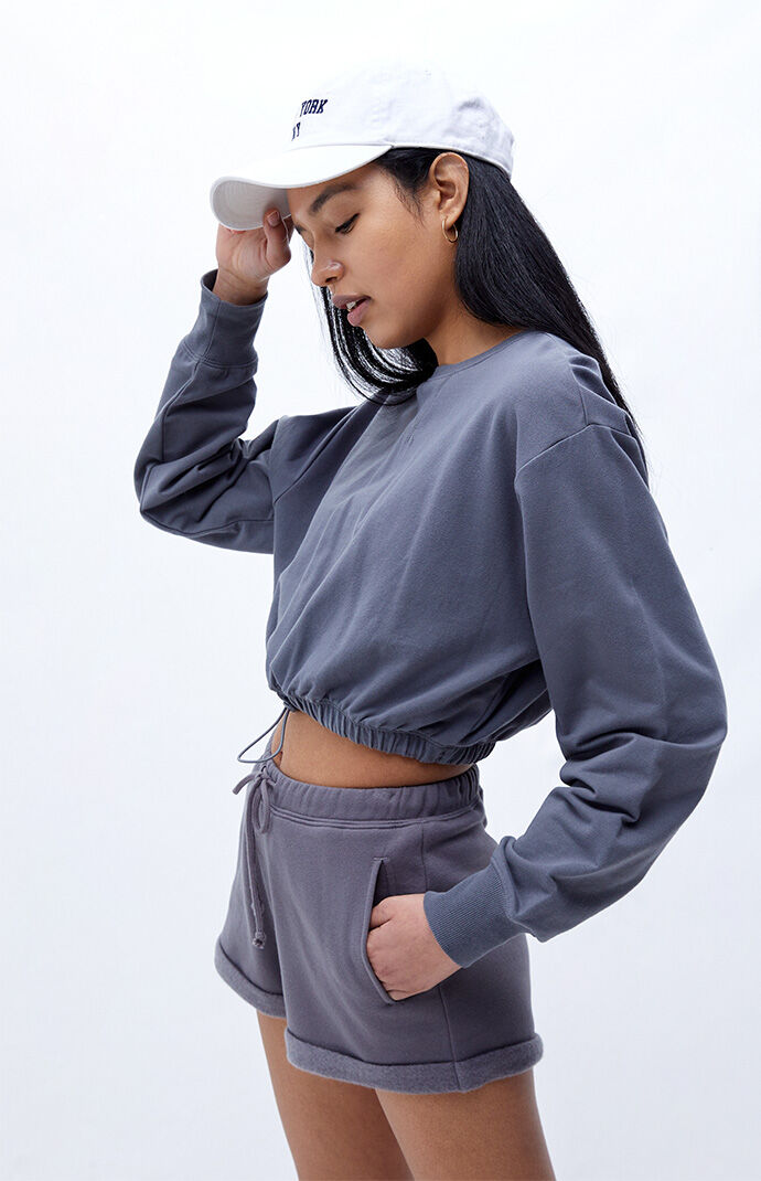 PacSun Diana Cinched Crew Neck Sweatshirt PacSun