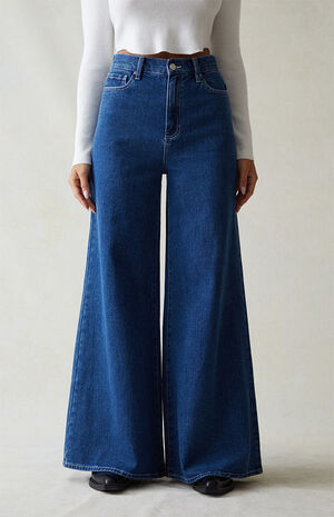 Dark Blue Extreme Wide Leg Jeans image number 2