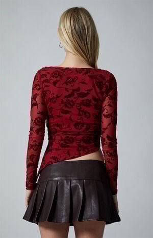 Faux Leather Pleated Skort image number 5