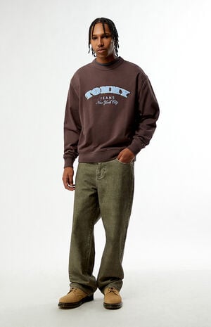 Brown Boucle Font Play Crew Neck Sweatshirt image number 4