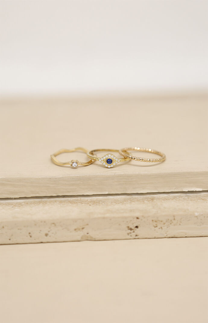 Dainty Crystal Trio Rings