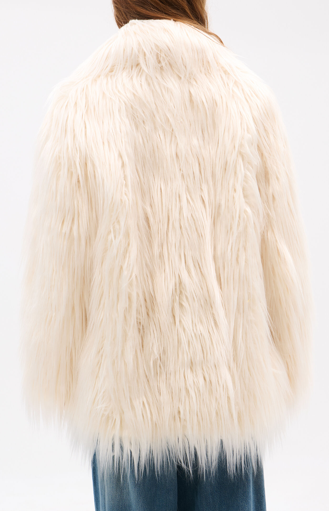 AZALEA WANG Breckenridge Cream Faux Fur Coat
