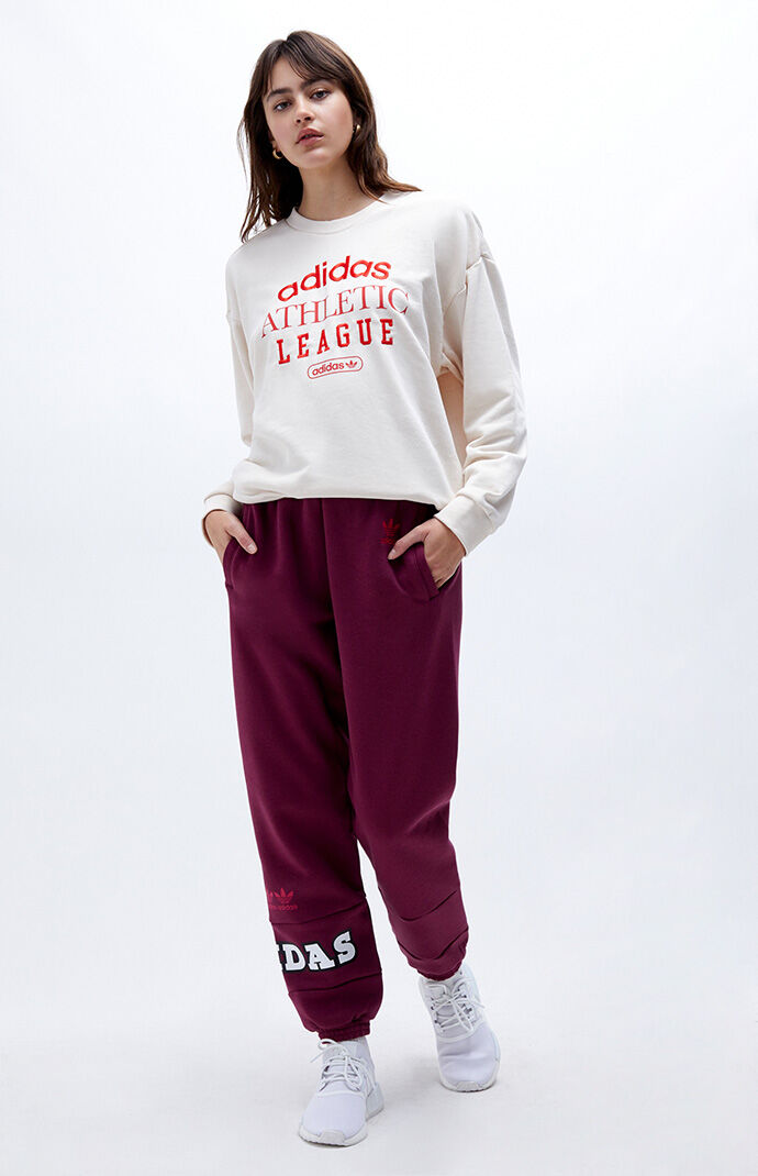 adidas Adicolor Burgundy Sweatpants PacSun