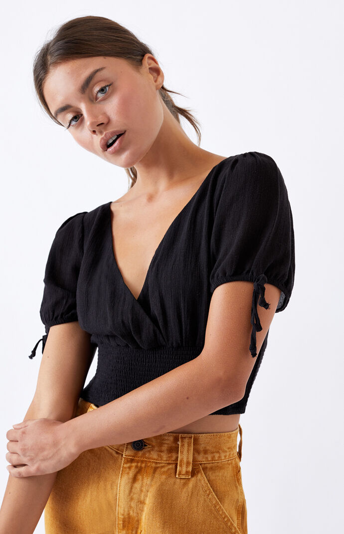 Smocked Surplice Top