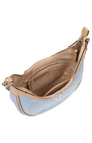 Bailey Denim & Faux Leather Hobo Bag image number 6