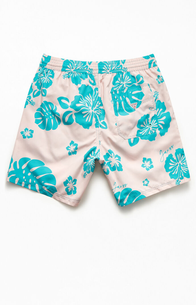 Floral Print 16" Swim Trunks