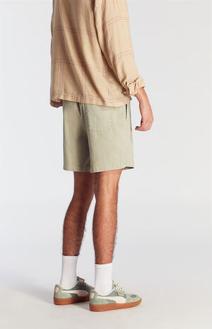 Green Twill Volley Shorts image number 4