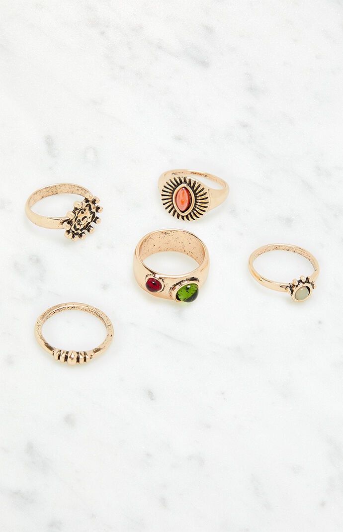 5 Pack Boho Rings