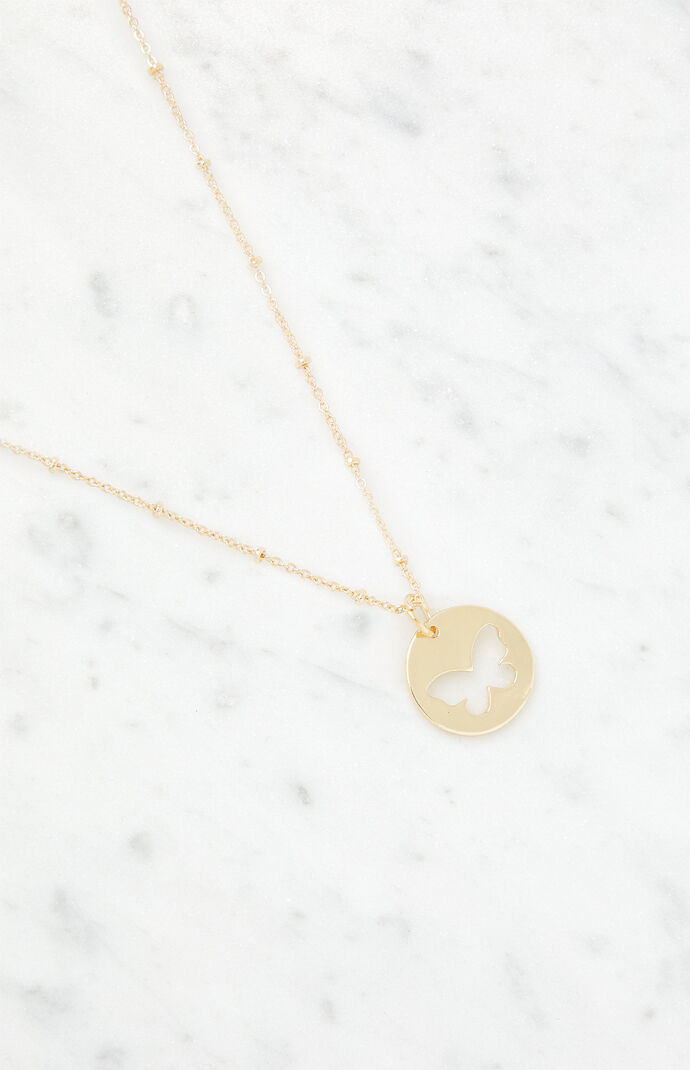Butterfly Disc Necklace