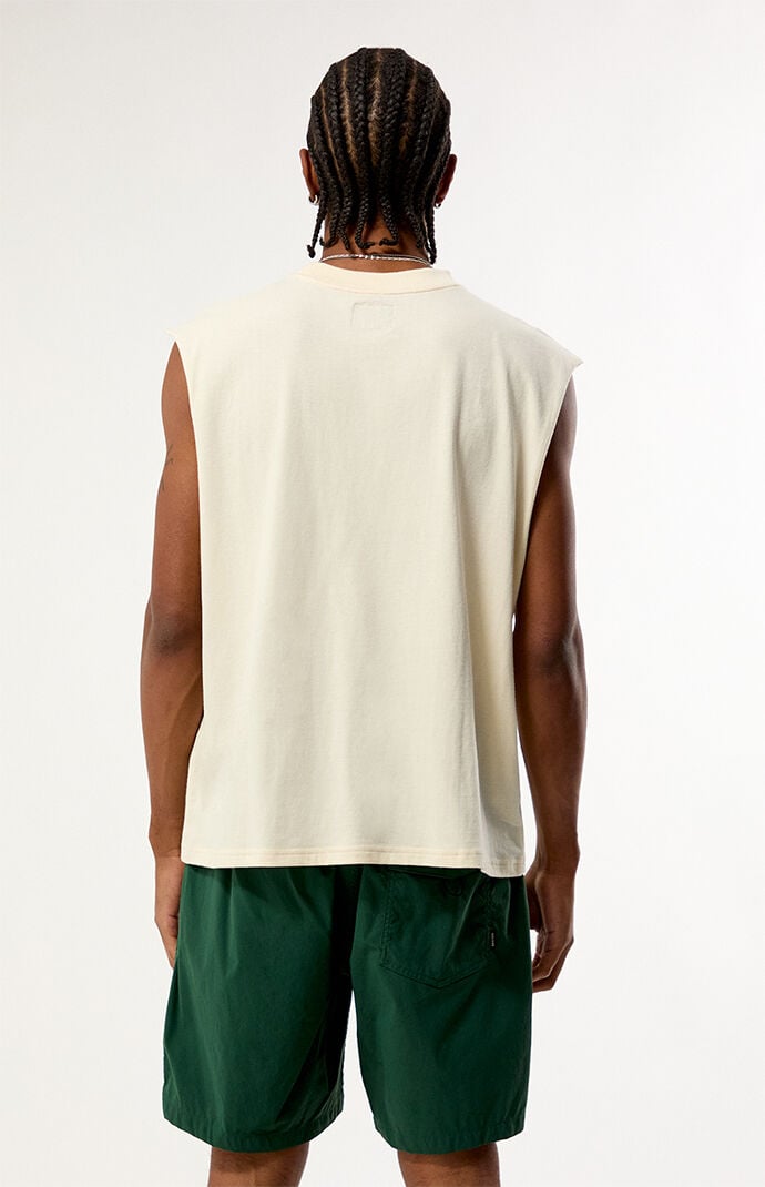 Pacsun Cream Cut Off Muscle T-Shirt