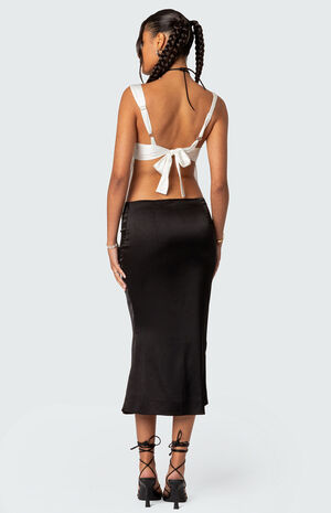 Satin & Chiffon Split Front Top image number 2