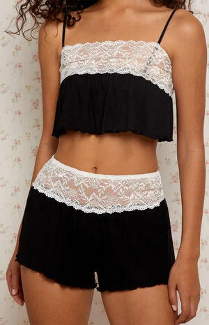 Lace Trim Lounge Shorts
