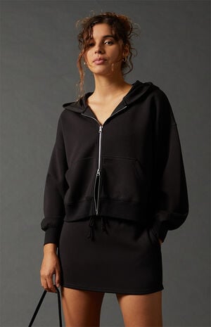 Active Sweat Modal Cropped Zip Up Hoodie