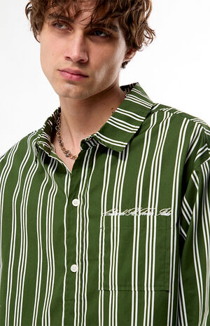Green Striped Hutton Long Sleeve Shirt image number 4