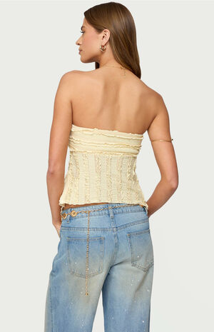 Textured Ruffle Split Front Top image number 3