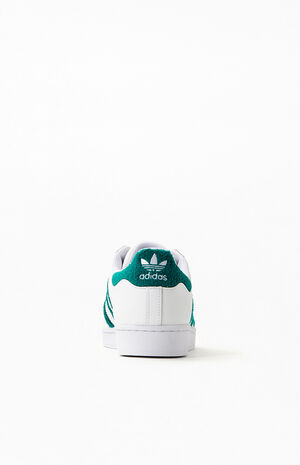 White & Green Superstar Shoes image number 3
