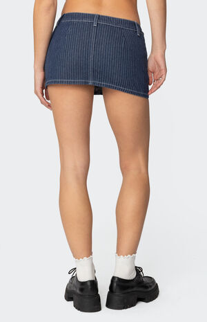 Neria Pinstripe Denim Micro Skort image number 5