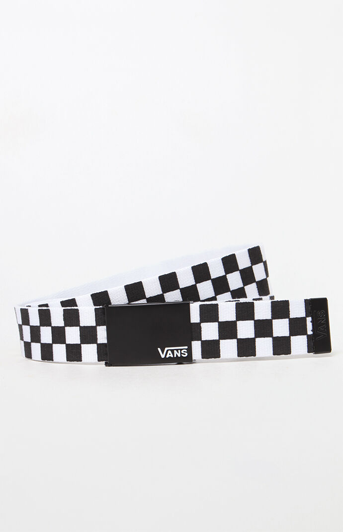 vans deppster black & white checkered web belt