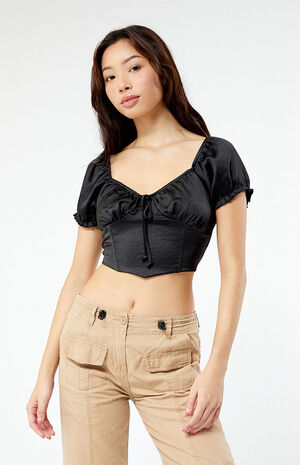Satin Bustier Top image number 3