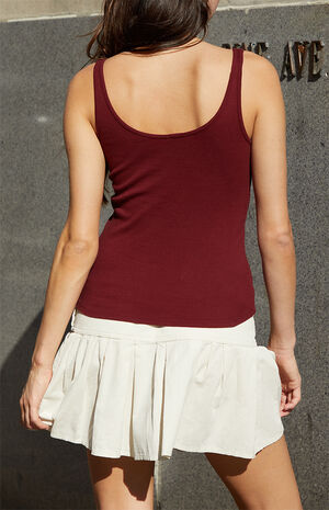 Burgundy Simonne Henley Tank Top image number 4