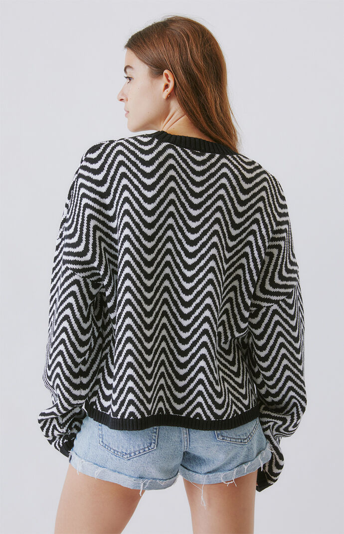 Wave Jacquard Knit Sweater