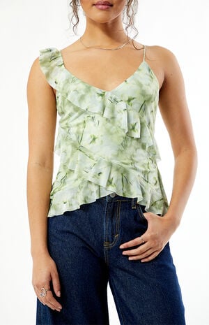 Josie Mesh Ruffle Tank Top image number 2