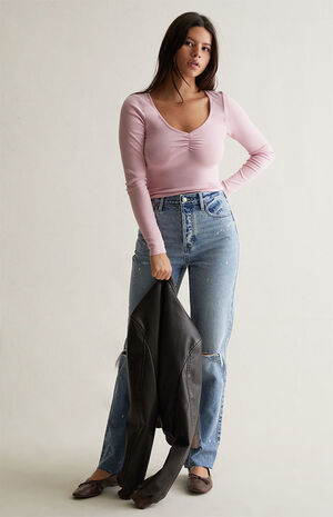Peony Cinched Long Sleeve Top image number 2