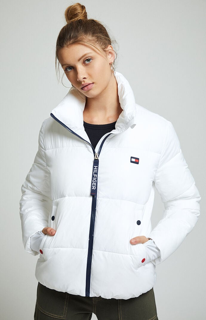 Tommy hilfiger white winter coat outlet
