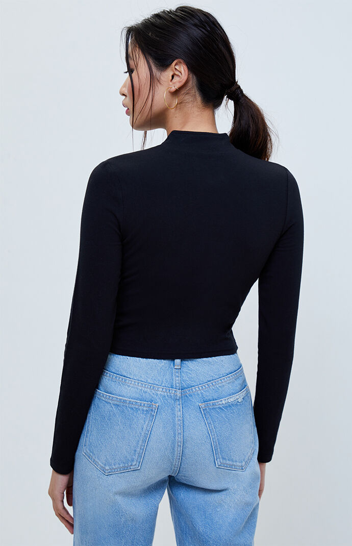 Leona Mock Neck Long Sleeve Top