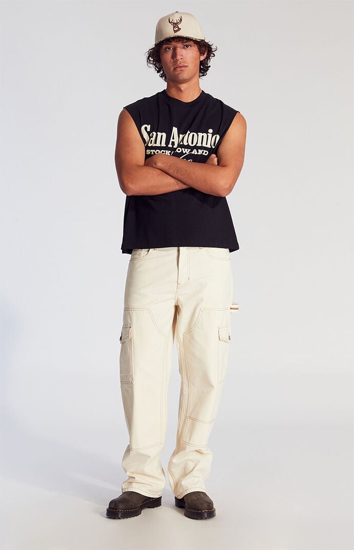 Pacsun Dylan Baggy Jeans Cowboy Cargo Cream