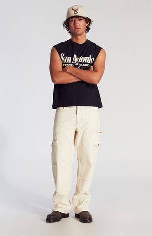 Cream Cowboy Baggy Cargo Jeans