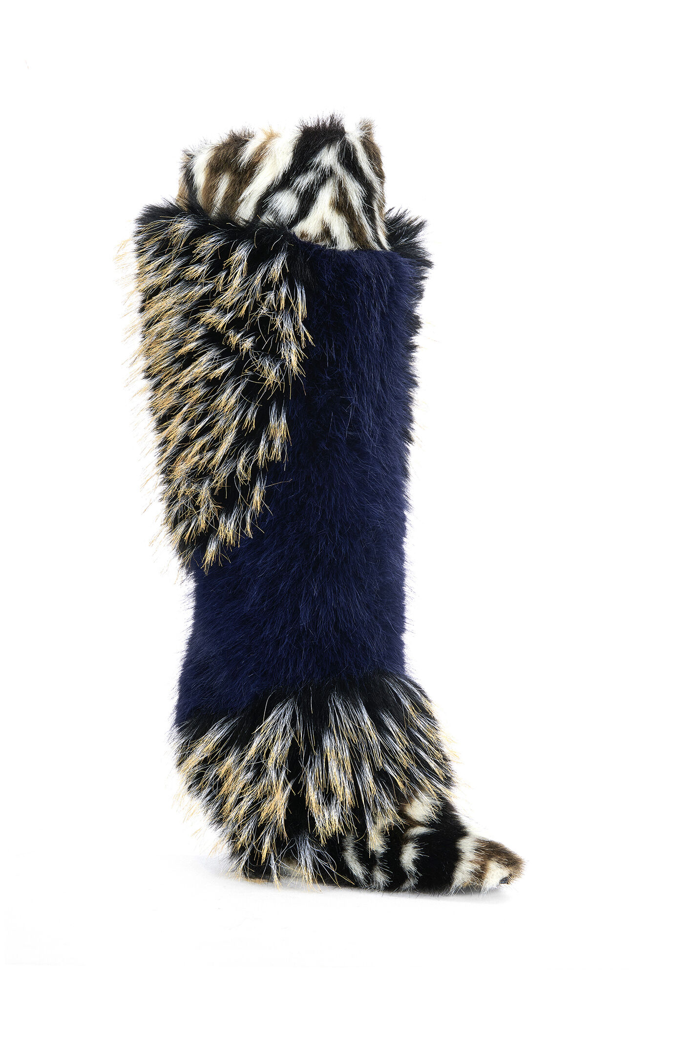 AZALEA WANG Upendo Navy Knee High Stiletto Boots