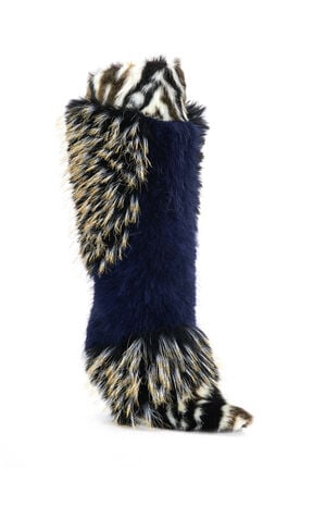 Upendo Navy Knee High Stiletto Boots image number 2