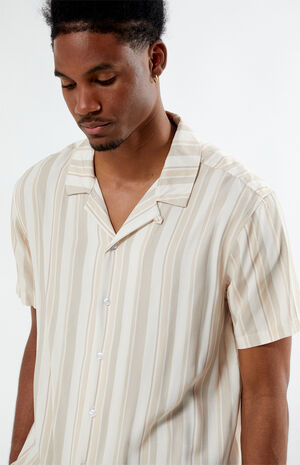 Viscose Vertical Stripe Camp Shirt image number 2