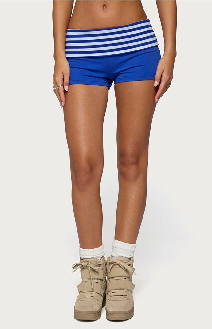 Edikted Shantal Stripey Foldover Shorts