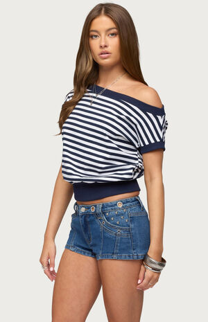 Philly Striped Off-The-Shoulder Top image number 2