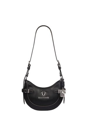 Black Blake Smooth Belted Hobo Bag image number 8