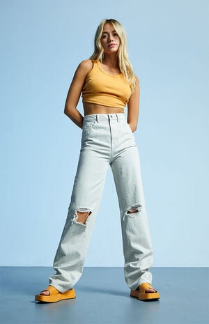 Eco Gray Ripped '90s Boyfriend Jeans