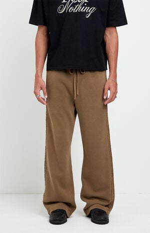 Brown Elmer Stripe Fleece Extreme Baggy Sweatpants image number 2