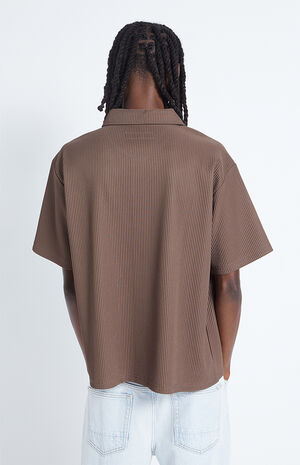 Ribbed Woven Button Down Shirt image number 3