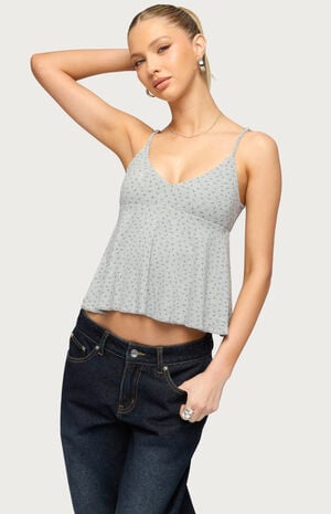 Kelli Floral Babydoll Tank Top image number 1