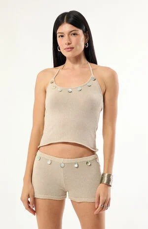 Nicca Iridescent Knit Halter Top image number 1