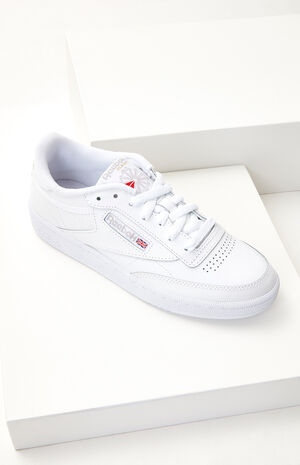 Women's White & Grey Club C 85 Sneakers image number 1