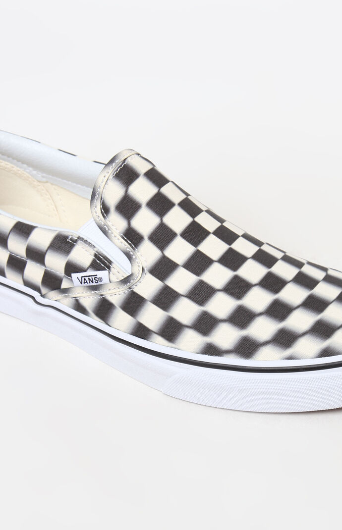 Vans slip on blur checkerboard store