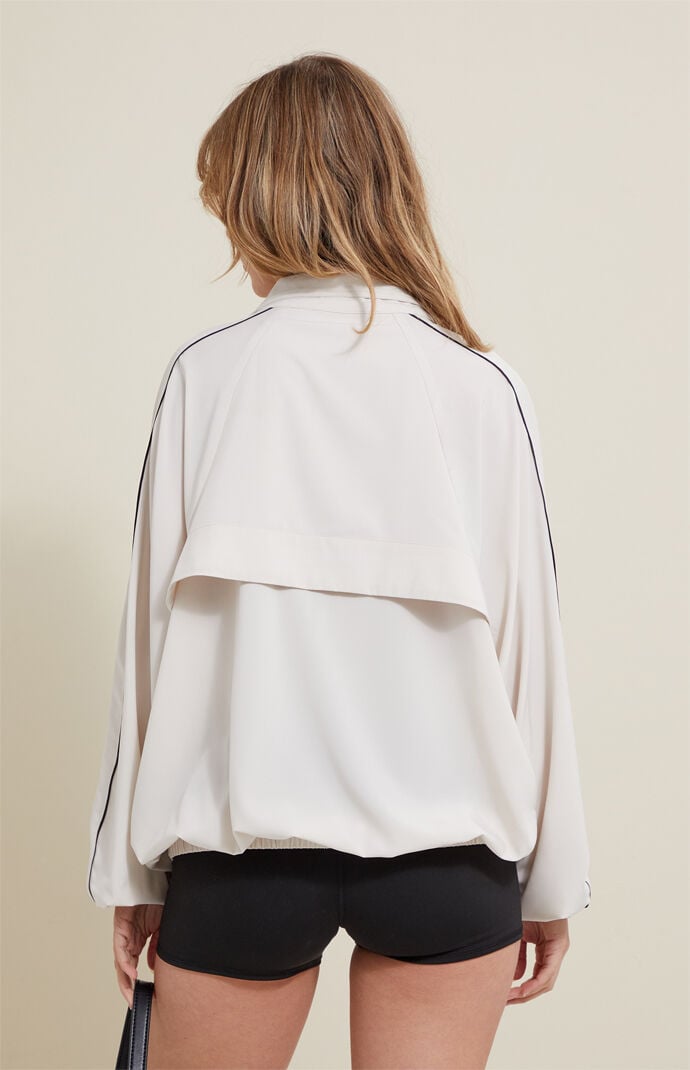 PAC 1980 Active Ivory Half Zip Windbreaker Track Jacket | PacSun
