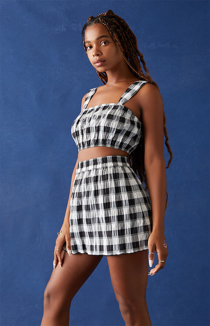 Gingham skirt and top set shop